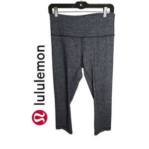 Lululemon Wunder Under Crop HR Heathered Black 21"